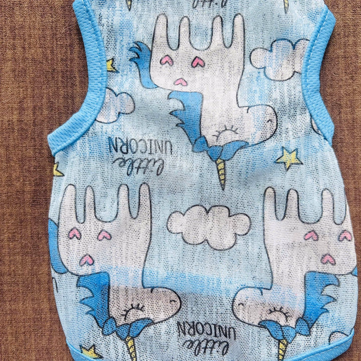 Áo Thun Ba Lỗ Hoạ Tiết Ngựa Xinh Thông Hơi Siêu Cute Từ 1-7Kg Dành Cho Thú Cưng Chó Mèo - Ảnh 3