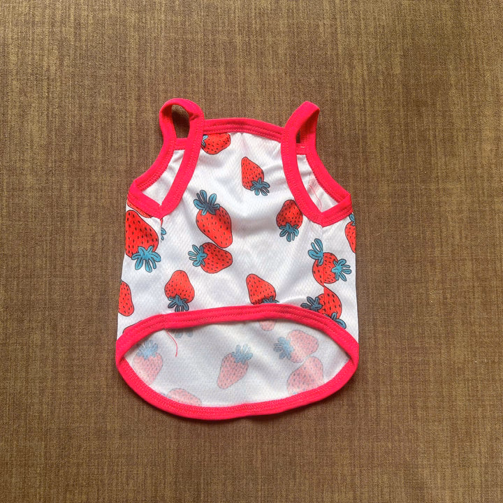 Áo Thun Hai Dây Dâu Tây Thông Hơi Siêu Cute Từ 1-7.5Kg Dành Cho Thú Cưng Chó Mèo - Ảnh 8