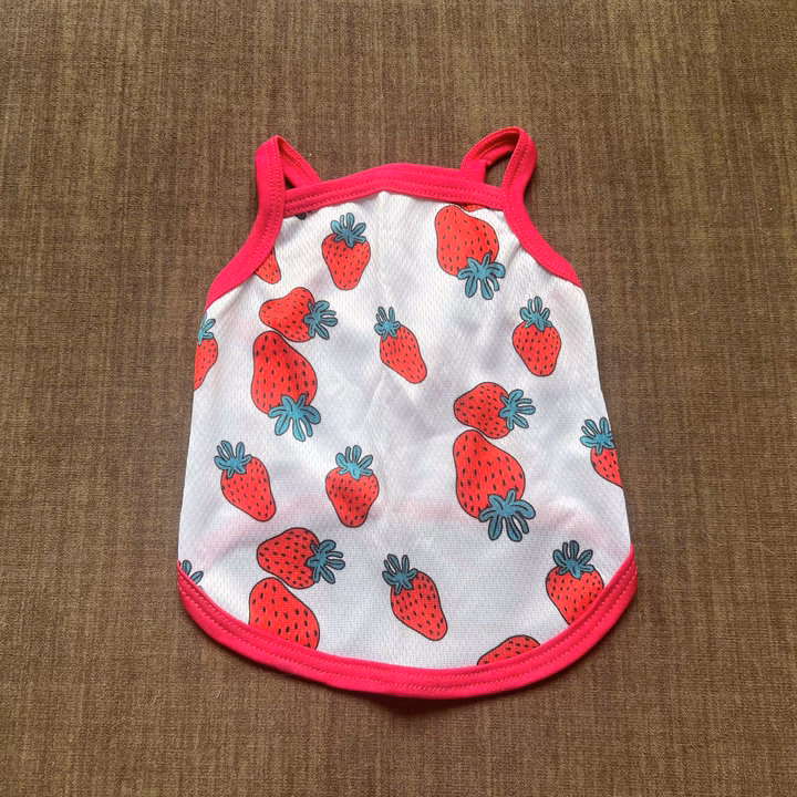 Áo Thun Hai Dây Dâu Tây Thông Hơi Siêu Cute Từ 1-7.5Kg Dành Cho Thú Cưng Chó Mèo - Ảnh 6