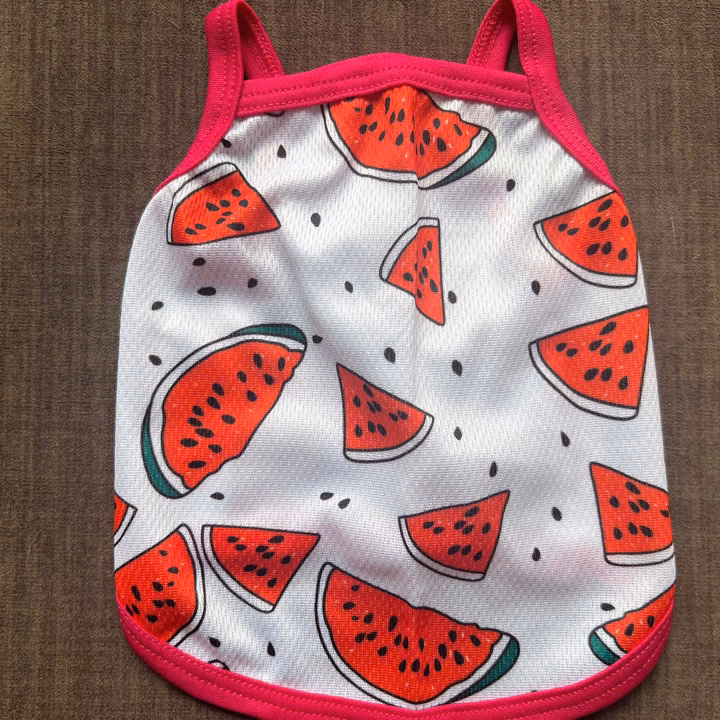 Áo Thun Hai Dây Dưa Hấu Thông Hơi Siêu Cute Từ 1-7.5Kg Dành Cho Thú Cưng Chó Mèo - Ảnh 3