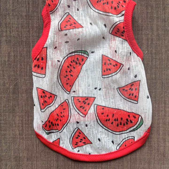 Áo Thun Ba Lỗ Hoạ Tiết Dưa Hấu Thông Hơi Siêu Cute Từ 1-7Kg Dành Cho Thú Cưng Chó Mèo - Ảnh 3