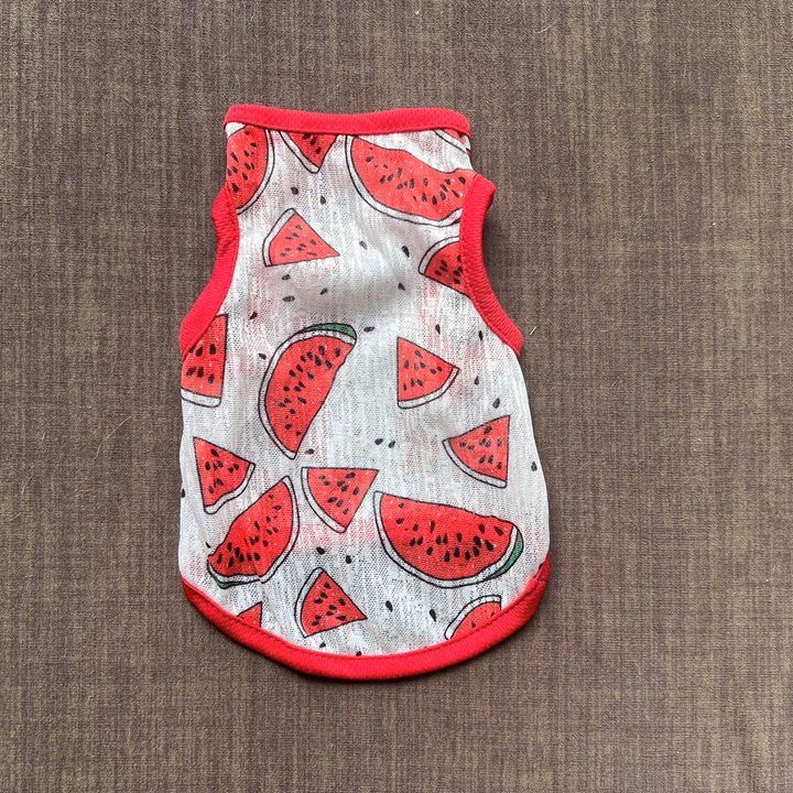 Áo Thun Ba Lỗ Hoạ Tiết Dưa Hấu Thông Hơi Siêu Cute Từ 1-7Kg Dành Cho Thú Cưng Chó Mèo - Ảnh 2