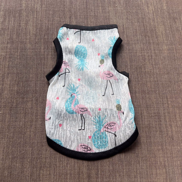 Áo Thun Ba Lỗ Hồng Hạc Thông Hơi Siêu Cute Từ 1-7Kg Dành Cho Thú Cưng Chó Mèo - Ảnh 2