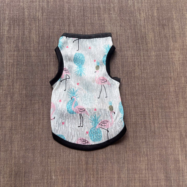 Áo Thun Ba Lỗ Hồng Hạc Thông Hơi Siêu Cute Từ 1-7Kg Dành Cho Thú Cưng Chó Mèo - Ảnh 5