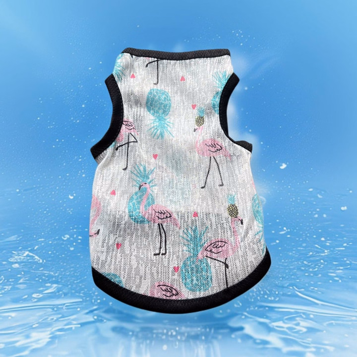 Áo Thun Ba Lỗ Hồng Hạc Thông Hơi Siêu Cute Từ 1-7Kg Dành Cho Thú Cưng Chó Mèo