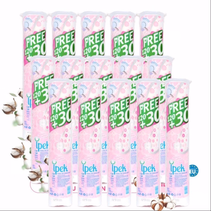 Combo 15 Bông Tẩy Trang Siêu Mềm Mịn 120+30 Miếng - Ipek