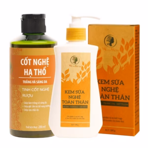 Bộ Dưỡng Trắng Da Body, Mờ Thâm Rạn Cho Mẹ Sau Sinh Wonmom (1 Kem Sữa Nghệ Toàn Thân + 1 Cốt Nghệ Hạ Thổ)