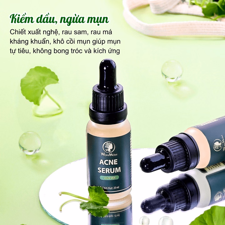 Bộ Đánh Bay Mụn Cứng Đầu Chuyên Sâu Wonmom (1 Sữa Rửa Mặt + 1 Serum Mụn + 1 Kem Cấp Ẩm) - Ảnh 4