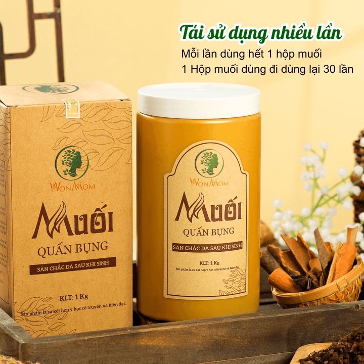 Combo Bộ Giảm Eo Siêu Tiết Kiệm Cho Mẹ Sau Sinh Wonmom (Muối Thảo Dược Giảm Eo + Đai Quấn Muối) - Ảnh 6