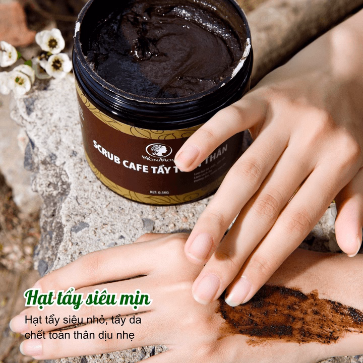 Scrub Cafe Tẩy Tế Bào Chết Toàn Thân, Trắng Da Sạch Thâm Rạn Wonmom 500G - Ảnh 3
