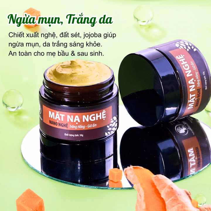 Mặt Nạ Nghệ Trắng Da, Sạch Mụn Wonmom 50G - Ảnh 2