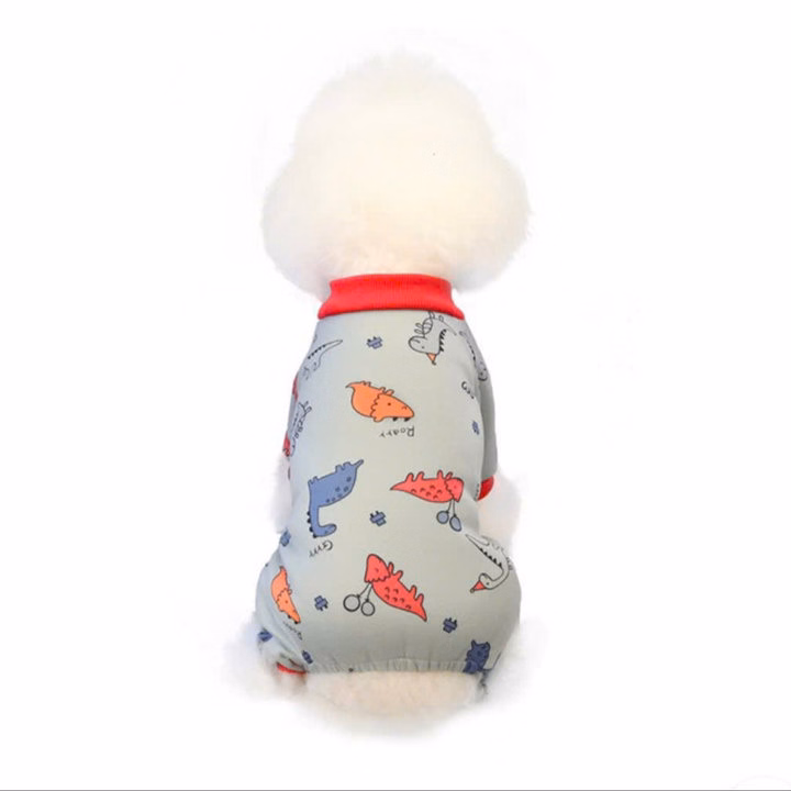 Áo Thun Nỉ Hoạ Tiết Khủng Long Cute Từ 1-4.5Kg Dành Cho Thú Cưng Chó Mèo - Ảnh 2