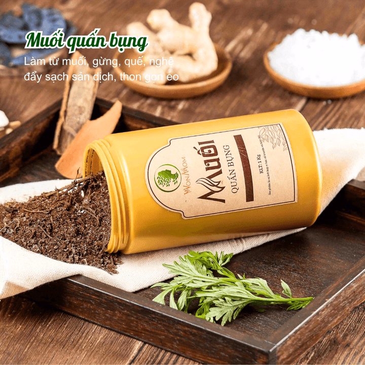 Bộ Giảm Eo Sau Sinh Wonmom (Muối Thảo Dược, Dầu Gừng, Đai Quấn Muối Và Nịt Bụng) - Ảnh 5