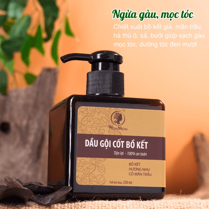 Bộ Da Đẹp Tóc Đen, Dưỡng Sáng Da Mặt, Kích Thích Mọc Tóc Suôn Mượt Wonmom (1 Sữa Rửa Mặt + 1 Dầu Gội Bồ Kết) - Ảnh 3