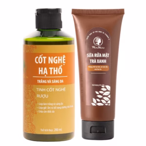 Bộ Dưỡng Trắng Mịn Da Hữu Cơ, Sáng Hồng Da Mặt, Mịn Màng Body Wonmom (1 Sữa Rửa Mặt + 1 Cốt Nghệ Hạ Thổ)