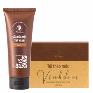 Bộ Sáng Da Mặt, Ngăn Ngừa Mụn, Se Khít, Làm Hồng Vùng Kín Wonmom (1 Sữa Rửa Mặt + 1 Hộp Thảo Mộc Xông Vùng Kín)