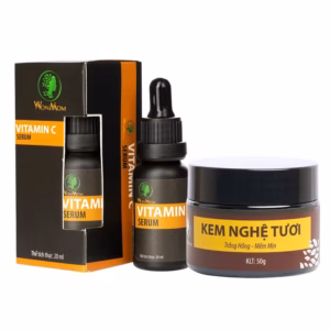Bộ Dưỡng Trắng Da, Sạch Nám Wonmon (Serum Vitamin C + Kem Nghệ Tươi)