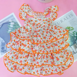 Đầm Hoa Nhí Tươi Mát Cam Dễ Thương Từ 0.5-12Kg Dành Cho Thú Cưng Chó Mèo