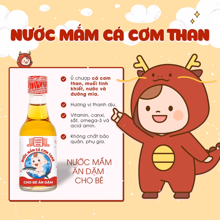 Nước Mắm Cá Cơm Than Làng Chài Xưa Cho Bé Ăn Dặm Từ 6 Tháng Tuổi, An Toàn, Nhiều Cá Ít Muối Chứa Nhiều Vitamin 60Ml/Chai - Làng Chài Xưa - Ảnh 6