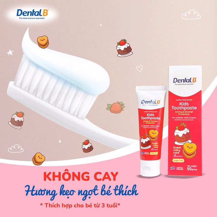 Kem Đánh Răng Thảo Dược Trẻ Em Dental B Thái Lan Vị Kẹo Ngọt 50Gr - Ảnh 2