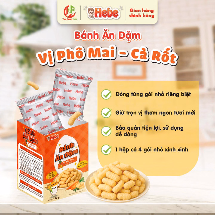 Bánh Ăn Dặm 30G - Vị Cà Rốt - Phô Mai Hebe - Ảnh 4