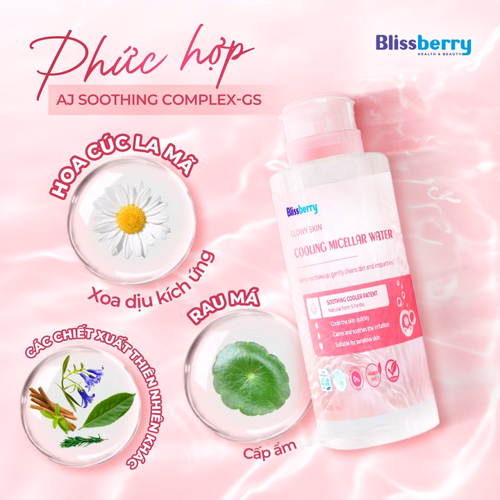 Nước Tẩy Trang Blissberry Glowy Skin Cooling Micellar Water 400Ml - Ảnh 8