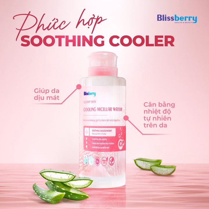 Nước Tẩy Trang Blissberry Glowy Skin Cooling Micellar Water 400Ml - Ảnh 2