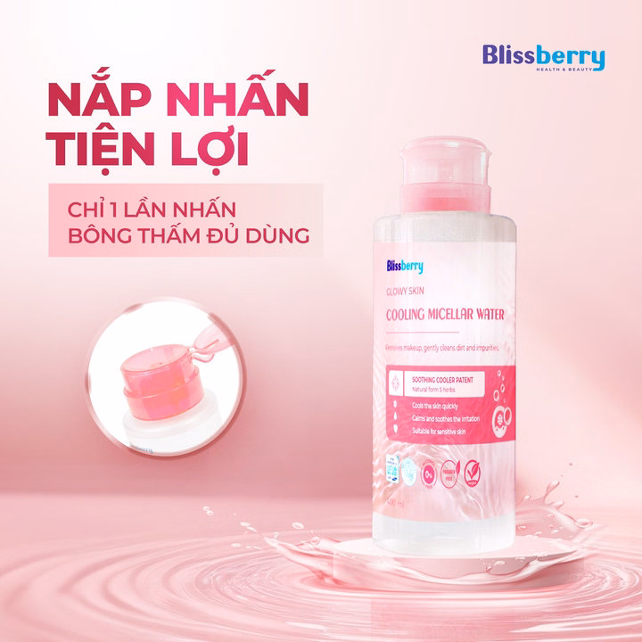 Nước Tẩy Trang Blissberry Glowy Skin Cooling Micellar Water 400Ml - Ảnh 7