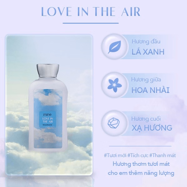 Sữa Tắm Dưỡng Ẩm Nước Hoa Mine Love In The Air 470G