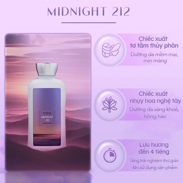 Sữa Tắm Dưỡng Ẩm Nước Hoa Mine Midnight 212 470G - Ảnh 3