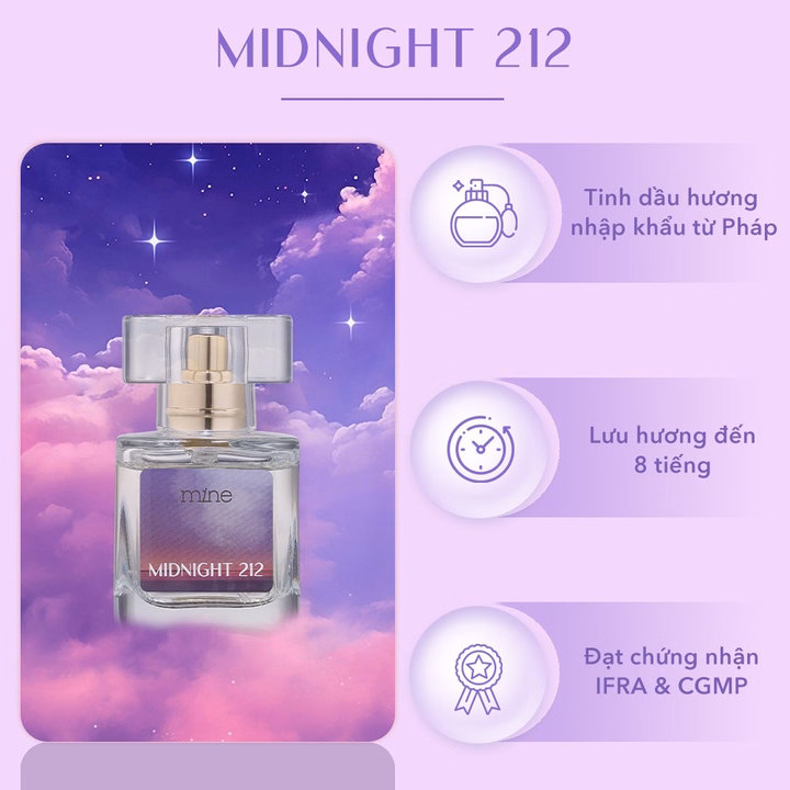Nước Hoa Nữ Mine Midnight 212 Lưu Hương 6-8H 30Ml - Ảnh 3