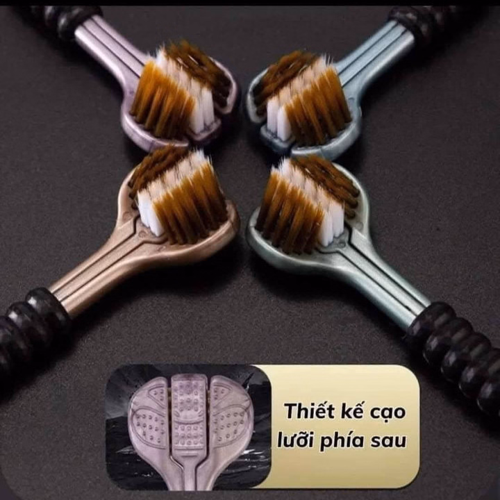 Bộ 4 Chiếc Lông Mềm, Bàn Chải Đánh Răng Đa Chiều Chải 3 Mặt - Ảnh 4
