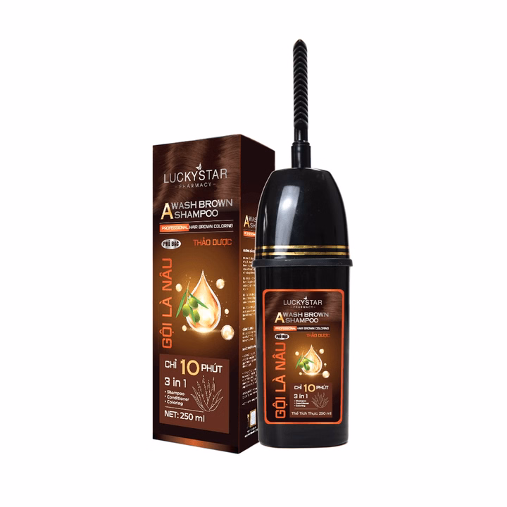 Gội Là Nâu Phủ Bạc Thảo Dược Cao Cấp Kèm Lược 250Ml - Lucky Star - Ảnh 2