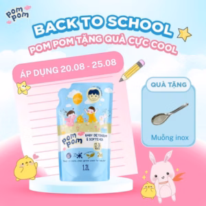 [Giá Dùng Thử Túi 600Ml] Gel Giặt Xả 2In1"Lành" Cho Cả Nhà Pompom Active Sạch Sâu Vết Bẩn - Dưỡng Mới Vải - Lưu Hương Tích Hợp Kháng Khuẩn An Toàn Cho Đồ Lót