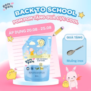 Túi 2.7L - Dành Cho Bé Sơ Sinh - Gel Giặt Xả 2In1 - Sạch Sâu Kháng Khuẩn - Khử Mùi Nôn Trớ, Ọc Sữa, Tè Khai-Lưu Hương Phấn Thơm Dịu Nhẹ