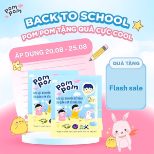[Combo 2 Dây] Gel Giặt Xả 2In1"Lành" Cho Bé (12-36 Tháng) Và Cả Nhà Pompom Active- 24 Gói Dùng Thử 20Ml
