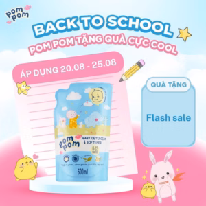 Túi 600Ml- Dành Cho Bé Sơ Sinh - Gel Giặt Xả 2In1- Sạch Sâu Kháng Khuẩn - Khử Mùi Nôn Trớ, Ọc Sữa, Tè Khai-Lưu Hương Phấn Thơm Dịu Nhẹ