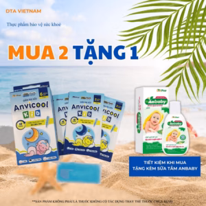 Miếng Dán Hạ Sốt Cho Bé Anvicool Kid Làm Mát, Hạ Nhiệt, Giảm Sốt Nhanh Chóng, Hộp 3 Gói 6 Miếng