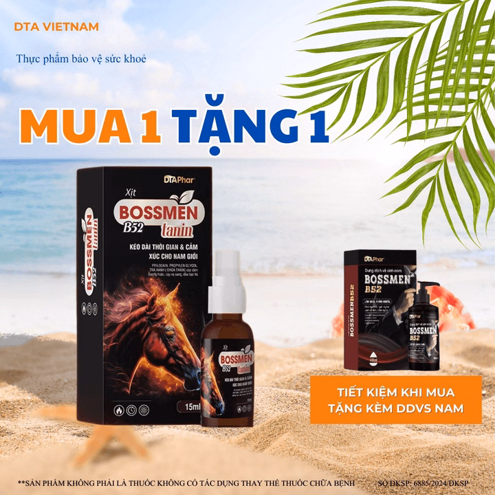 Xịt Bossmen B52 Hỗ Trợ Kéo Dài Thời Gian Quan Hệ Và Tăng Cảm Xúc Cho Nam Giới Hộp 15Ml