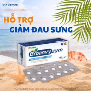 Viên Uống Broanvyzym Giúp Giảm Đau Phù Nề Bầm Tím Sưng Do Phản Ứng Viêm Chấn Thương Hộp 100 Viên
