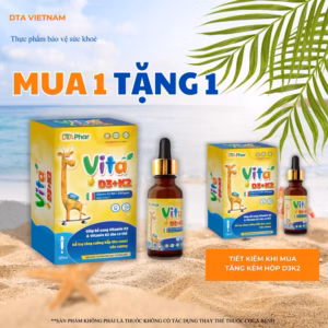 Dung Dịch Uống Vita D3K2 Hỗ Trợ Tăng Cường Hấp Thu Canxi Và Vitamin Cho Bé Chai 20Ml