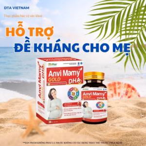 Viên Uống Anvi Mamy Dha Gold Hõ Trợ Bổ Sung Và Khoáng Chất Cho Phụ Nữ Mang Thai Tăng Đè Kháng Giảm Mệt Mỏi Hộp 30 Viên
