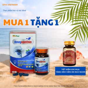 Viên Uống Anvyxanthin Hỗ Trợ Tăng Cường Thị Lực Giảm Các Triệu Chứng Khô Mắt Mỏi Mắt Nhìn Mờ Hộp 30 Viên