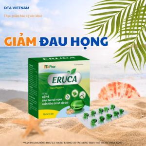 Viên Uống Eruca New Pluss++ Giúp Bổ Phế Giảm Đau Rát Họng Khản Tiếng Do Ho Kéo Dài Hộp 100 Viên
