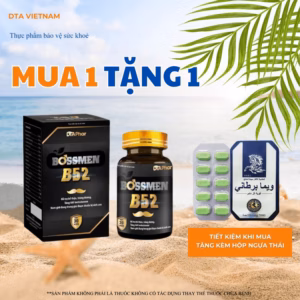 Viên Uống Bossmen B52 Hỗ Trợ Tăng Cường Sinh Lý Nam Giúp Bổ Thận Tráng Dương Giảm Đau Lưng Mệt Mỏi Họp 30 Viên (Mẫu Mới))
