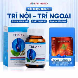Viên Uống Co Thắt Búi Trĩ Giảm Sưng Đau Do Trĩ Trimax Hộp 30 Viên - Dân Khang