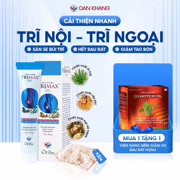 Gel Bôi Trĩ Trimaxgel Giúp Co Búi Trĩ, Giảm Sưng Đỏ Và Ngứa Rát Hậu Môn Do Trĩ 20G