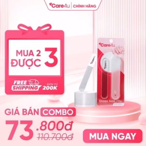 Combo 3 Dũa Móng Tay Thủy Tinh Có Hộp Đựng Care4U