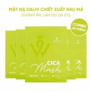 Combo 10 Tặng 2 Mặt Nạ Daliv Chiết Xuất Rau Má Dưỡng Ẩm, Làm Dịu Da 27G