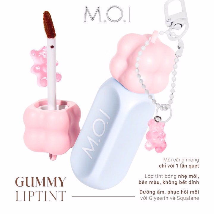 M.O.I-Son Tint Bóng Liptint Gummy No.06 Apple- Đỏ Mận - Ảnh 3